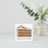 キャロットケーキデコレータスライスベーカリーペストリー スクエア名刺 (スタンド正面)
