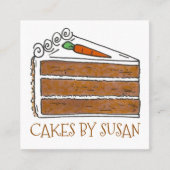 キャロットケーキデコレータスライスベーカリーペストリー スクエア名刺 (正面)