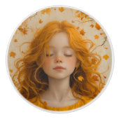 キャロットトップキッドオレンジ色アクセント セラミックノブ (正面)