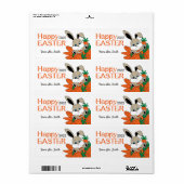 キャロツラベル付きイースターバニーあなたの名前 ラベル (フルシート)