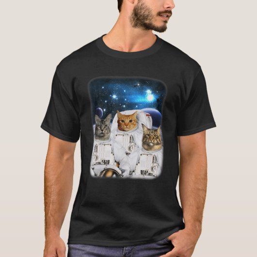 キャロナウツ宇宙キャット宇宙飛行士、キャットヘッド付きGa Tシャツ (正面)