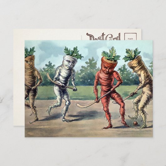 キャロビクトリアンツの遊ホッケーはがき ポストカード (正面/裏面)