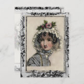 キャロライン、ジェーインスパイアン・オースティン、本好き ポストカード (正面/裏面)