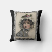 キャロライン、ジェーンインスパイア・アステン・ブラック、ロマンチック クッション (裏面)