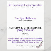 キャロライン・ホロウェイ・サンプル・フライヤー洗浄サービス チラシ (裏面)