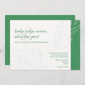 キャロリンエレガントズのグリーン結婚招待状 招待状 (正面/裏面)