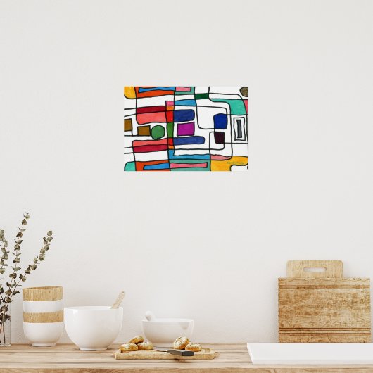 キャロリン・ファグの「街の地図」デザイン ポスター (キッチン)