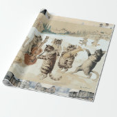 キャロルが猫の水彩画を歌うL.W.ワイン ラッピングペーパー (アンロールド)