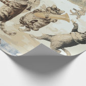 キャロルが猫の水彩画を歌うL.W.ワイン ラッピングペーパー (角)