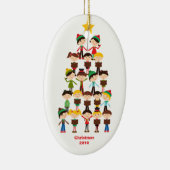 キャロルのクリスマスのオーナメントを歌っている子供 セラミックオーナメント (右)