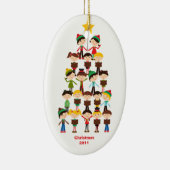 キャロルのクリスマスのオーナメントを歌っている子供 セラミックオーナメント (右)