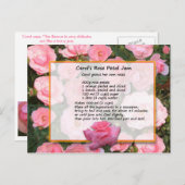 キャロルのバラペタルジャムレシピはがき ポストカード (正面/裏面)