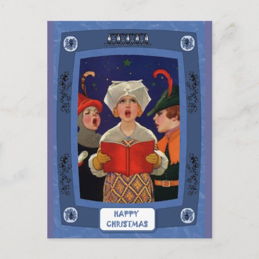 キャロルの歌 – 静かナイトク伝統的リスマスカード シーズンポストカード (正面)