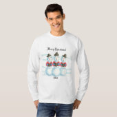 キャロルを歌う雪だるまのメリークリスマスTシャツ Tシャツ (正面フル)