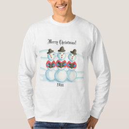 キャロルを歌う雪だるまのメリークリスマスTシャツ Tシャツ