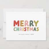 キャロルカラフルかわいい家族おもしろいメリークリスマス シーズンカード (正面)