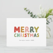 キャロルカラフルかわいい家族おもしろいメリークリスマス シーズンカード (スタンド正面)