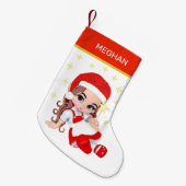 キャロルフェアリーガール&スターズ スモールクリスマスストッキング (正面 (吊り時))