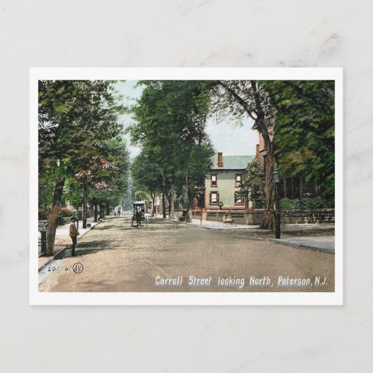 キャロル通り、パターソン、ニュージャージー州ヴィンテージ ポストカード (正面)