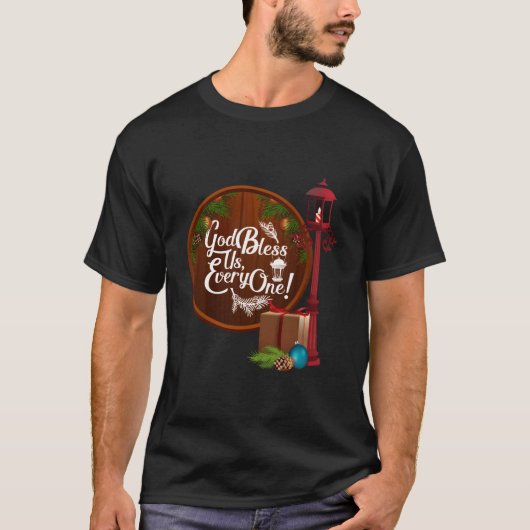 キャロル・チャールズ・ディケンズ 神の祝福を皆に ランプ Tシャツ (正面)
