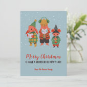 キャロル・メリークリスマスを歌うかわいい森林動物 シーズンカード (スタンド正面)