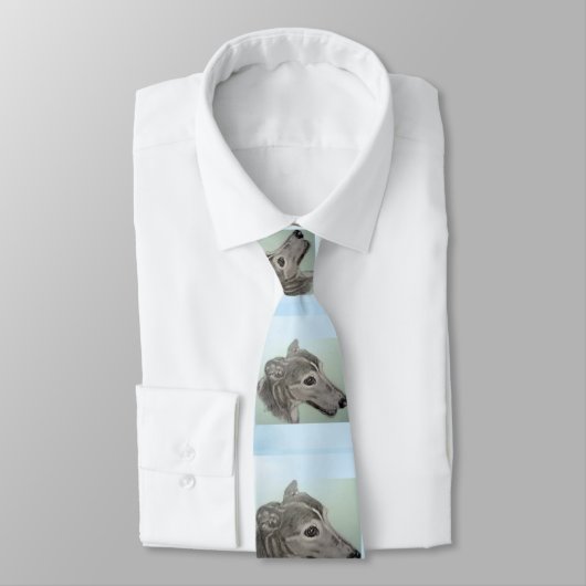 キャロルZeock著オリジナルのアートワークが付いているグレイハウンドのタイ ネクタイ (タイ)