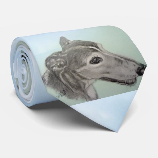 キャロルZeock著オリジナルのアートワークが付いているグレイハウンドのタイ ネクタイ (ロール)