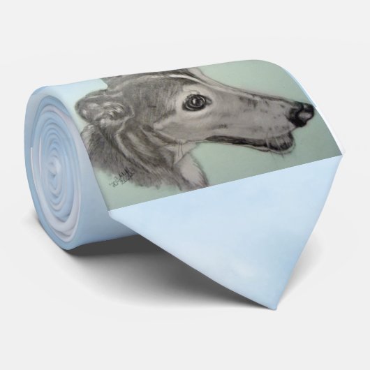 キャロルZeock著オリジナルのアートワークが付いているグレイハウンドのタイ ネクタイ (ロール)