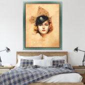 キャロレロンバードポートレートバイシャルルゲイツシェルドン キャンバスプリント (インサイチュ (寝室))