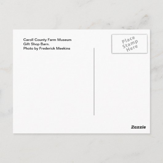 キャロールカウンティファームミュージアムギフトショップバーン ポストカード (裏面)