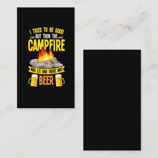 キャンおもしろいピング&ビール好きキャンファイアーユーモア 名刺 (正面/裏面)