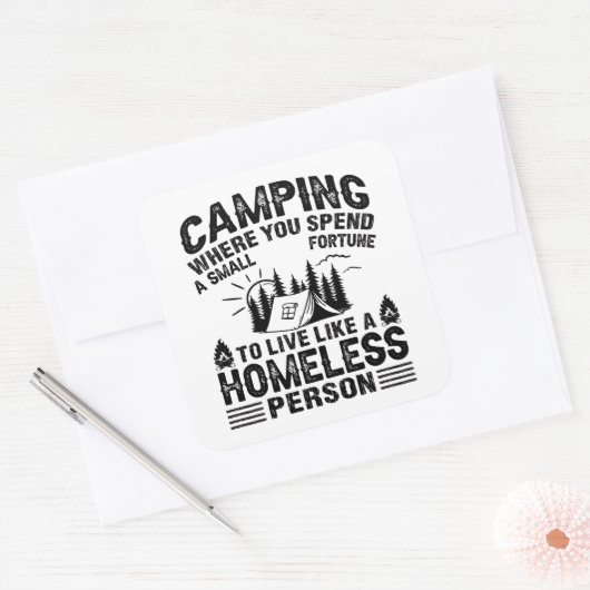 キャンおもしろいプことわざ スクエアシール (封筒)