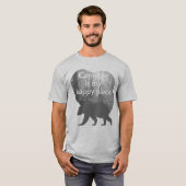 キャンカスタマイズプは私の幸せな場所の黒n白 tシャツ (正面フル)