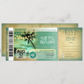 キャンカン・トワイライト・ビーチ・ボーディングパス・ウェディングアクア 招待状 (正面/裏面)