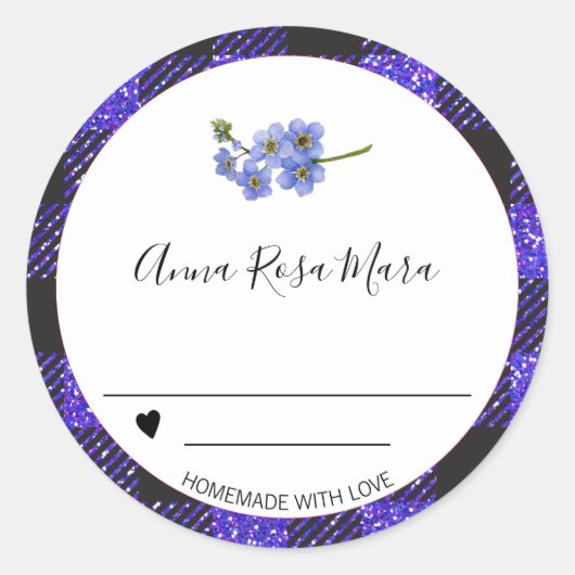 *~*キャングレープAP30バッファローギンガム自家製ハート ラウンドシール (正面)