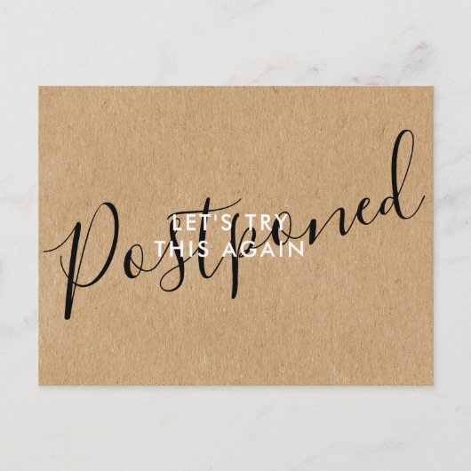 キャンセル日の変更イベント 素朴 ポストカード (正面)