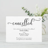 キャンセ結婚ルされた書道アナウンスカード 招待状 (スタンド正面)