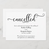 キャンセ結婚ルされた書道アナウンスカード 招待状 (正面/裏面)