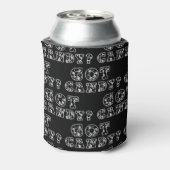 キャンディある？黒と白のドクロ ハロウィン 缶クーラー (缶裏面)