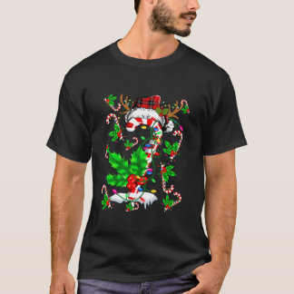 キャンディおもしろいケインクリスマスプレイドサンタトインデアクリスム Tシャツ