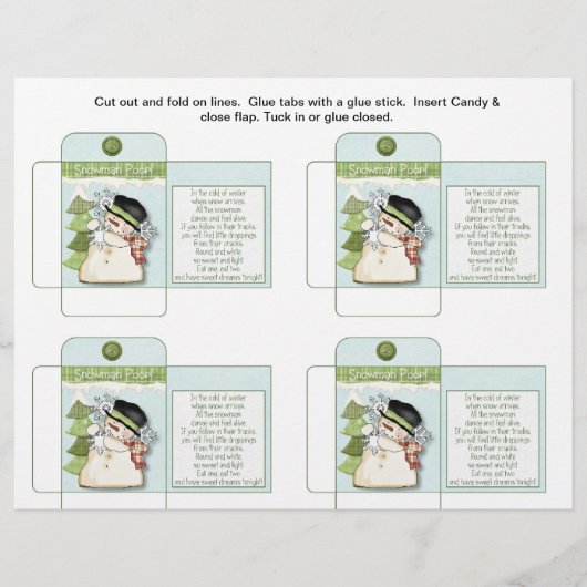 キャンディおもしろいパケット雪だるまウンチ付きことわざ チラシ (正面)