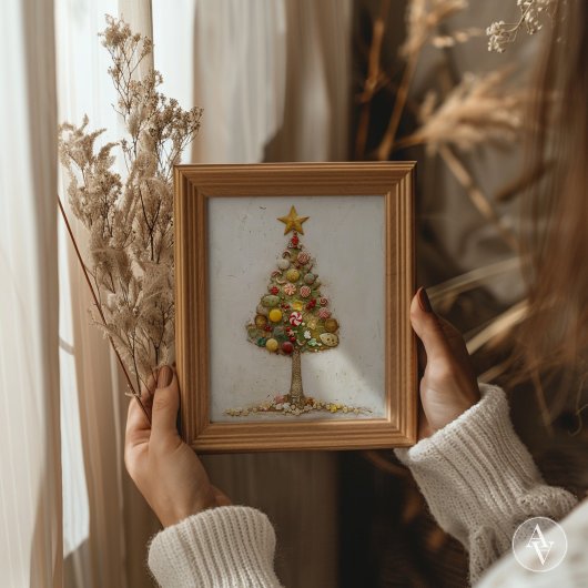 キャンディお洒落クリスマスツリー絵画の休日 ポスター