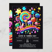 キャンディお洒落ランド誕生日 招待状 (正面/裏面)