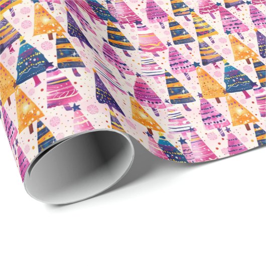 キャンディお洒落ーでコーティングされたクリスマスツリーパターン ラッピングペーパー (ロールコーナー)