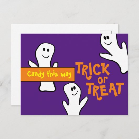 キャンディこの方法のバンチ幽霊たちハロウィンポストカード ポストカード (正面/裏面)