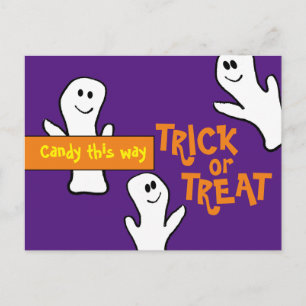 キャンディこの方法のバンチ幽霊たちハロウィンポストカード ポストカード