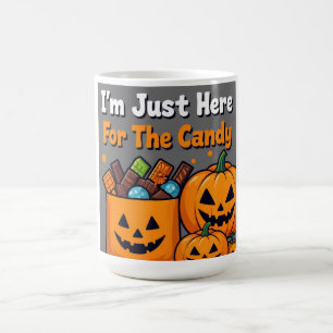 キャンディだけもらいに来たよ - ハロウィンの面白いマグカップ コーヒーマグカップ