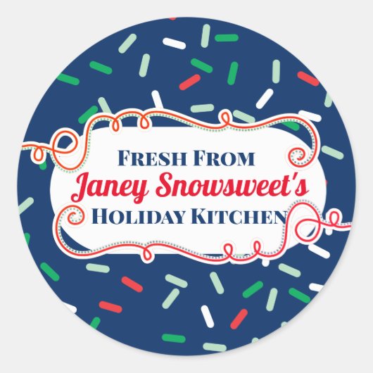 キャンディつや消しはクリスマスクッキーを振りかけてから ラウンドシール (正面)