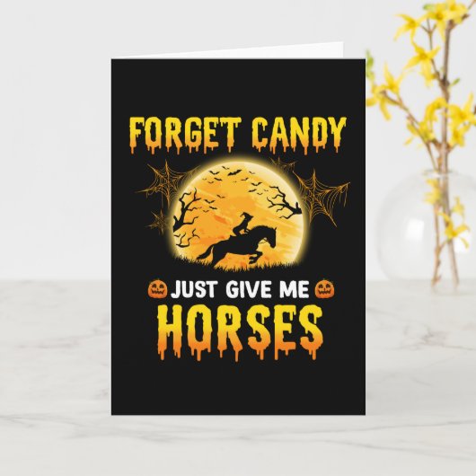 キャンディなんかどうでもいいから馬をくれ 馬に乗るアイデアが欲しい カード (黄色い花)