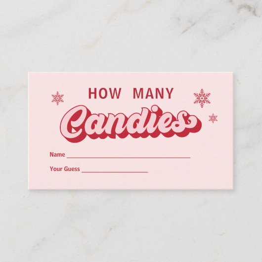 キャンディのクリスマスベビーシャワーゲームの数を推測 エンクロージャーカード (正面)